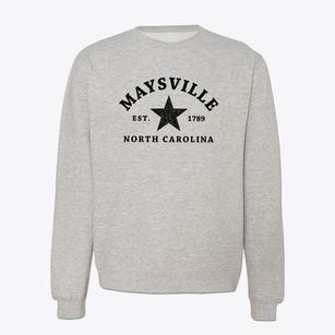 Maysville North Carolina Star Crewneck Sweatshirt