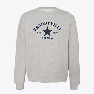 Braddyville Iowa Star Crewneck Sweatshirt