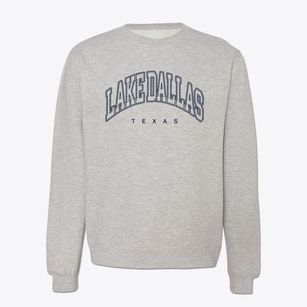 Lake Dallas Texas Inline Crewneck Sweatshirt