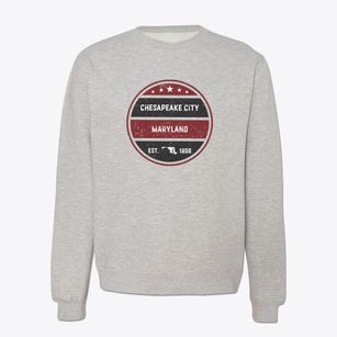 Chesapeake City Maryland Americana Crewneck Sweatshirt
