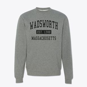 Wadsworth Massachusetts Classic Established Crewneck Sweatshirt