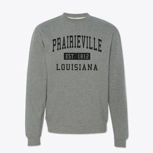 Prairieville Louisiana Classic Established Crewneck Sweatshirt