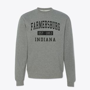 Farmersburg Indiana Classic Established Crewneck Sweatshirt