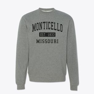 Monticello Missouri Classic Established Crewneck Sweatshirt