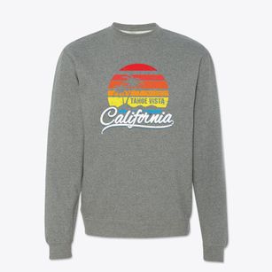 Tahoe Vista California Palm Tree Sunset Crewneck Sweatshirt