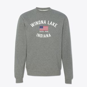Winona Lake Indiana Patriot Crewneck Sweatshirt