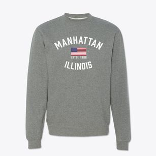Manhattan Illinois Patriot Crewneck Sweatshirt
