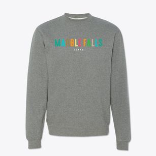 Marble Falls Texas Color Pop Crewneck Sweatshirt