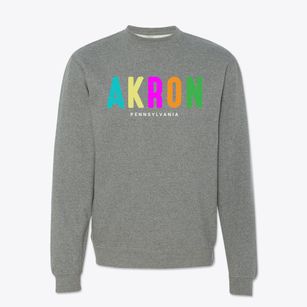 Akron Pennsylvania Color Pop Crewneck Sweatshirt