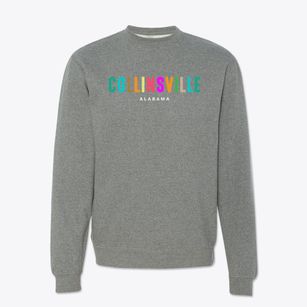 Collinsville Alabama Color Pop Crewneck Sweatshirt
