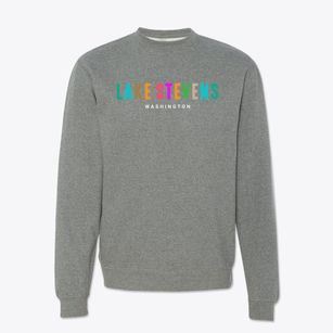 Lake Stevens Washington Color Pop Crewneck Sweatshirt
