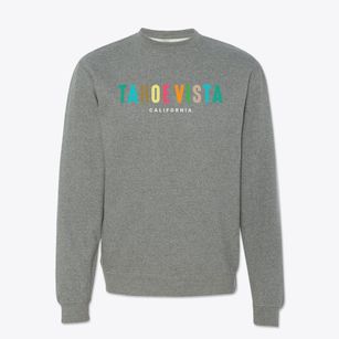 Tahoe Vista California Color Pop Crewneck Sweatshirt