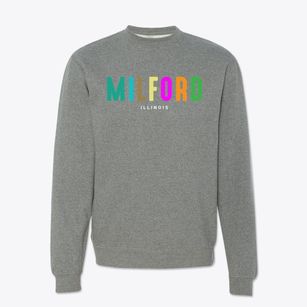 Milford Illinois Color Pop Crewneck Sweatshirt