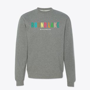 Round Lake Wisconsin Color Pop Crewneck Sweatshirt