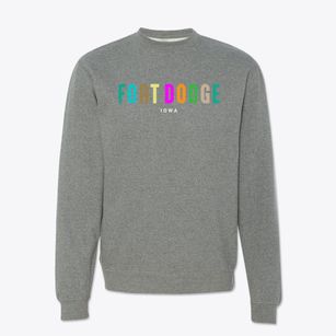 Fort Dodge Iowa Color Pop Crewneck Sweatshirt
