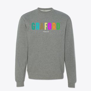 Graford Texas Color Pop Crewneck Sweatshirt