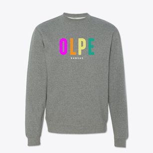 Olpe Kansas Color Pop Crewneck Sweatshirt