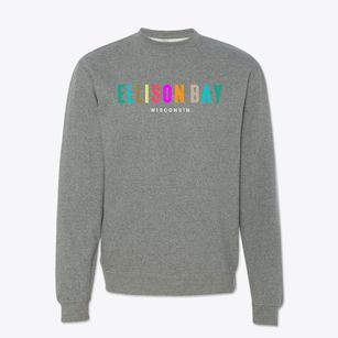 Ellison Bay Wisconsin Color Pop Crewneck Sweatshirt