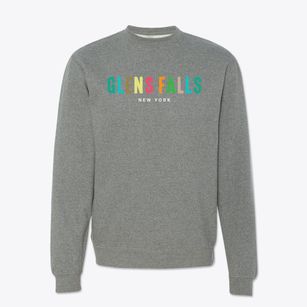 Glens Falls New York Color Pop Crewneck Sweatshirt