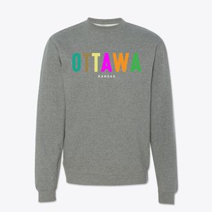 Ottawa Kansas Color Pop Crewneck Sweatshirt