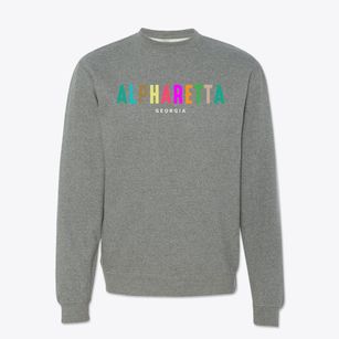 Alpharetta Georgia Color Pop Crewneck Sweatshirt