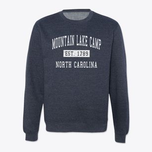 Mountain Lake Camp North Carolina Classic Established Crewneck Sweatshirt