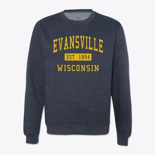 Evansville Wisconsin Classic Established Crewneck Sweatshirt