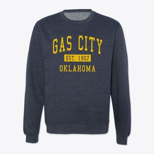 Gas City Oklahoma Classic Established Crewneck Sweatshirt