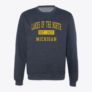 Lakes Of The North Michigan Classic Established Crewneck Sweatshirt