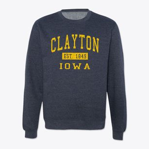 Clayton Iowa Classic Established Crewneck Sweatshirt