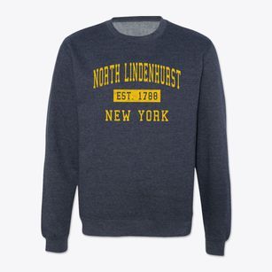 North Lindenhurst New York Classic Established Crewneck Sweatshirt