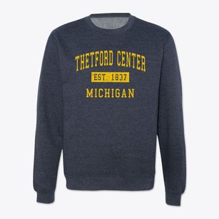 Thetford Center Michigan Classic Established Crewneck Sweatshirt