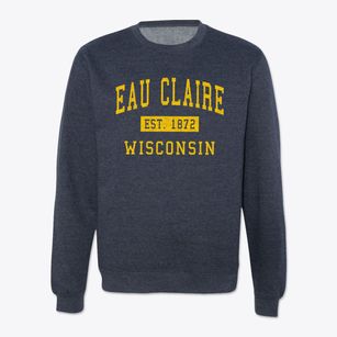 Eau Claire Wisconsin Classic Established Crewneck Sweatshirt