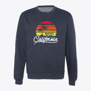 Manteca California Palm Tree Sunset Crewneck Sweatshirt