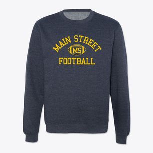 Main Street School Classic Football Crewneck Sweatshirt