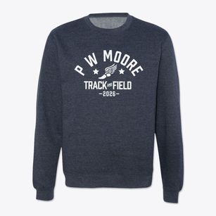 P W Moore Elementary School Track and Field Crewneck Sweatshirt