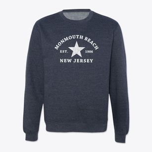 Monmouth Beach New Jersey Star Crewneck Sweatshirt
