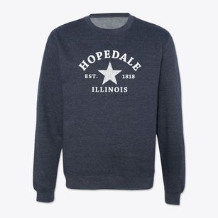 Hopedale Illinois Star Crewneck Sweatshirt