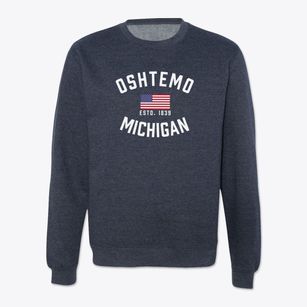 Oshtemo Michigan Patriot Crewneck Sweatshirt