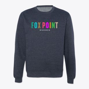 Fox Point Wisconsin Color Pop Crewneck Sweatshirt