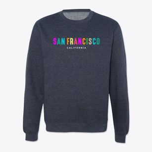 San Francisco California Color Pop Crewneck Sweatshirt
