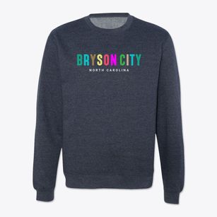 Bryson City North Carolina Color Pop Crewneck Sweatshirt