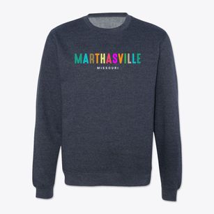 Marthasville Missouri Color Pop Crewneck Sweatshirt