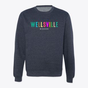 Wellsville Missouri Color Pop Crewneck Sweatshirt