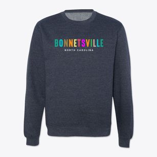 Bonnetsville North Carolina Color Pop Crewneck Sweatshirt