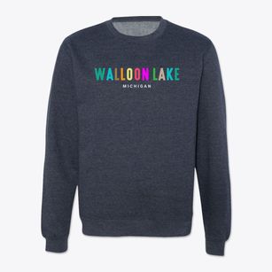 Walloon Lake Michigan Color Pop Crewneck Sweatshirt