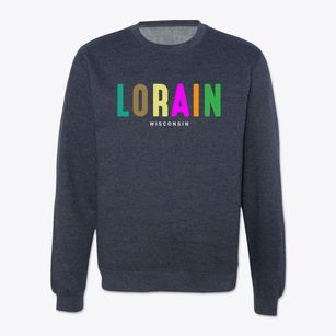 Lorain Wisconsin Color Pop Crewneck Sweatshirt