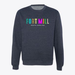 Fort Mill South Carolina Color Pop Crewneck Sweatshirt