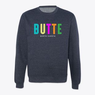 Butte North Dakota Color Pop Crewneck Sweatshirt