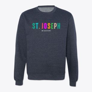 St. Joseph Missouri Color Pop Crewneck Sweatshirt